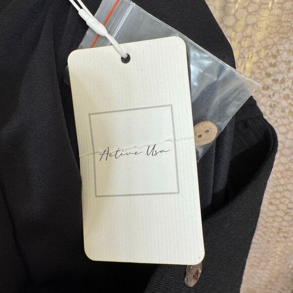 Active USA Black Button Up Side Slit Maxi Skirt Small NWT - Picture 4 of 8